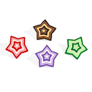 Colorful gradient star enamel brooches in multi-layered gold finish alloy for accessories