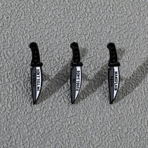 Feminist Alloy Enamel Pin Dagger Knife Shape Brooch Attitude Slogan Social Justice Badge For Clothing Bag Decor Accessories Women Men Jewelry