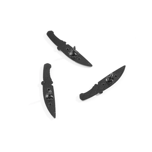 Three-piece set of black dagger enamel pins featuring matte alloy metal and tactical design
