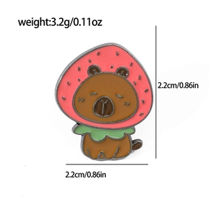 Détail de la broche ours avec dimensions de 2,2 cm sur 2,2 cm et poids 3,2g