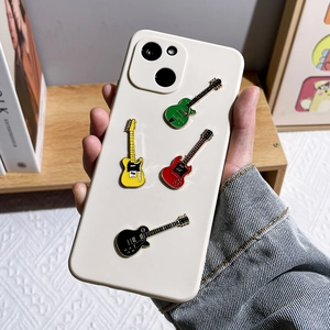 Creative Individual Guitar Shaped Alloy Enamel Brooch Pins Music Theme Badges For Clothes Backpacks Decoration Gift For Music Lovers