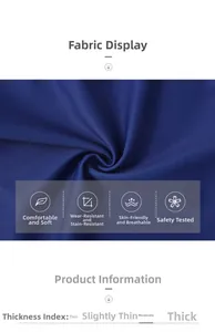 Detail of dark blue quick-dry fabric showing smooth texture and high breathability