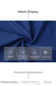 Macro shot of breathable dark blue fabric for kids swimwear showing smooth texture