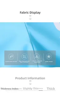 Detailed macro view of light blue elastic swimwear fabric showing texture and thickness