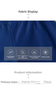 Detailed fabric texture of blue shark swimsuit showing moderate thickness and durability