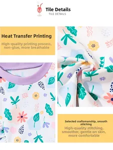 Détails de l'imprimé floral et des coutures plates sur le maillot de bain manches longues
