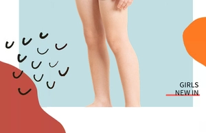 Detail showing colorful geometric background and girls' swimwear fashion aesthetic