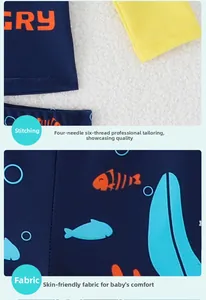 Gros plan sur le maillot de bain garçon avec coutures plates durables à six fils