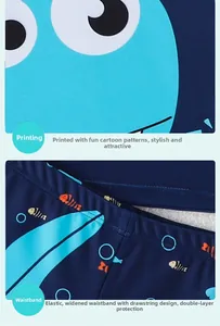 Détails du maillot de bain garçon avec taille élastique et cordon de serrage intérieur
