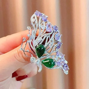 Luxury Butterfly Brooch For Women Copper Colorful Zircon Inlaid Brooches Pin For Coat Suits Fashion Jewelry Gift