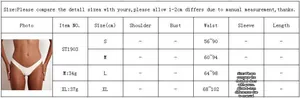 Lingerie size chart for women showing waist measurements for S, M, L, and XL sizes