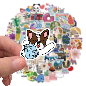 100pcs cute cartoon doodle stickers featuring dog with camera for laptop and luggage