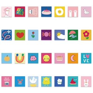 Pack of 56 waterproof cartoon doodle stickers for luggage and laptops with cute designs