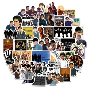 50 pieces of waterproof The Outsiders stickers featuring characters and Stay Gold quotes