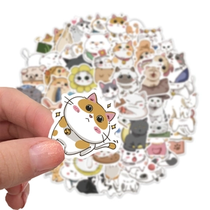 62 pieces of cute Japanese cartoon cat stickers for laptops and journals decoration