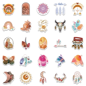 Set of 50 waterproof Boho style stickers featuring dreamcatchers and rainbow patterns