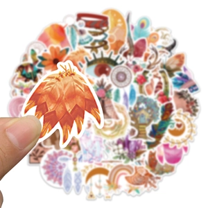 50pcs bohemian cartoon aesthetic stickers for laptop luggage and waterproof DIY decor
