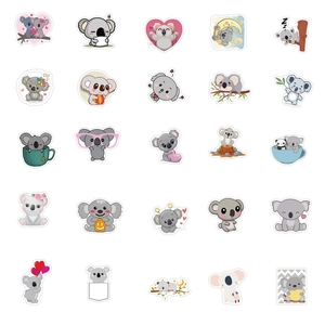 50pcs set of cute koala cartoon graffiti stickers for waterproof laptop and luggage decor
