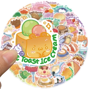 50pcs waterproof cartoon animal and food graffiti stickers for luggage and laptops