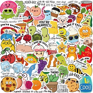 50 pieces of waterproof pun reward stickers for laptop luggage cartoon decals set