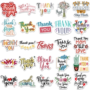 Set of 50 inspirational waterproof Thank You stickers for laptop and luggage decoration