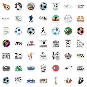 50pcs waterproof soccer graffiti stickers set for laptops and luggage decoration