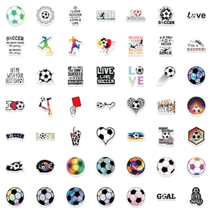 100pcs waterproof soccer stickers for decorating laptops and suitcases with football designs