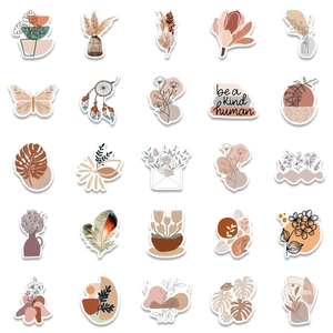 Set of 50 waterproof Bohemian style vinyl stickers for luggage and laptop decoration