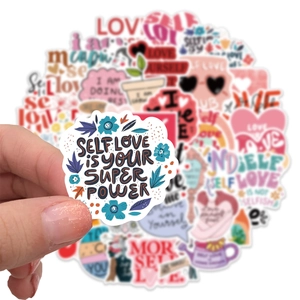 50 Self Love waterproof motivational stickers for laptops and suitcases decoration