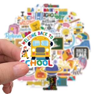 Waterproof school bus stickers for laptops with Welcome Back to School slogan