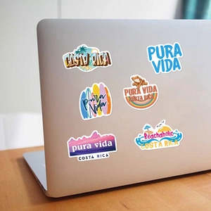 50pcs waterproof Costa Rica stickers with Pura Vida design for laptop and travel luggage