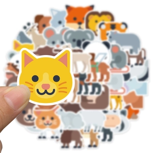 Lot de 52 autocollants d'animaux mignons et imperméables pour décorer les bagages