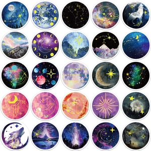 Pack of 50 moonlight planet galaxy stickers for DIY laptop and luggage decoration