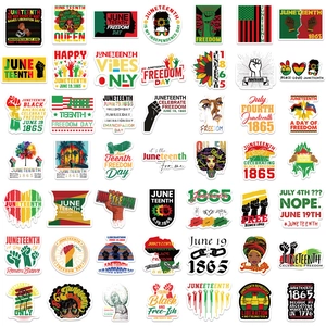 50pcs Juneteenth graffiti stickers featuring freedom day designs for DIY laptop decor