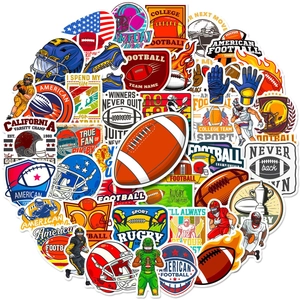 Set van 50 waterdichte American football-stickers met helmen en diverse spelersmotieven