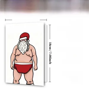 Funny Santa Claus card 300GSM cardstock measuring 12x18cm with envelope set