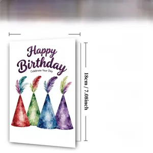 Detailed view of a 12x18cm birthday card with 300GSM thickness and envelope set