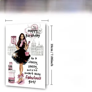 Guide des dimensions de la carte d'anniversaire 300GSM avec enveloppe, taille 12x18cm