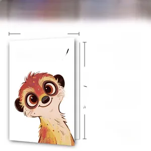 Detailed view of 300GSM cartoon mongoose birthday card with 12x18cm size specifications