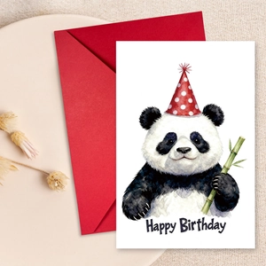 Cute Animal Birthday Greeting Card Set With Envelopes Panda Rabbit Illustration Cartoon Birthday Cards For Kids Friends Gift