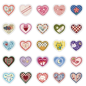 56-delige set vintage hartstickers met schattige dieren en patronen voor DIY decor