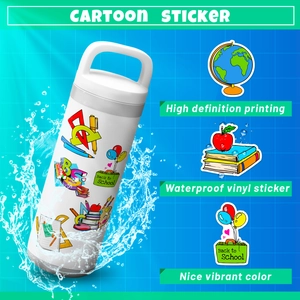 Autocollants scolaires en vinyle étanche pour bouteilles avec thème de la rentrée