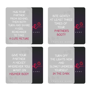 50 Couple intimacy game cards with romantic challenges and interactive tasks for partners