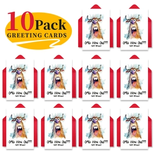 Lot de 10 cartes d'anniversaire monstres avec enveloppes rouges assorties