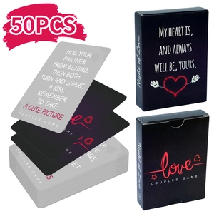 50PCS Night of Love interaction cards for couples in a stylish black gift box