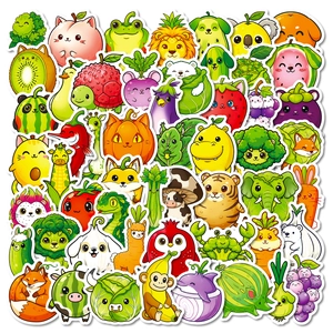 Cute Vegetable Fruit Animal Hybrid Waterproof PVC Cartoon Stickers For Luggage Laptop Water Bottle Skateboard DIY Decoration