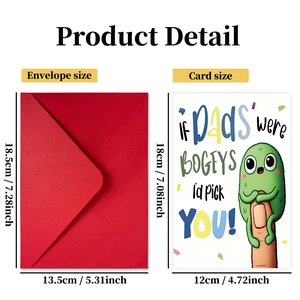 Carte de vœux abstraite amusante avec enveloppe rouge et personnage de dessin animé