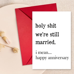 Carte de Vœux d'Anniversaire de Mariage Humoristique Avec Enveloppe Rouge Carte d'Anniversaire Drôle Pour Mari Femme