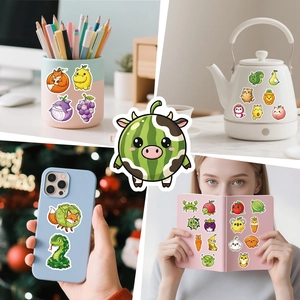 Creative animal-vegetable hybrid cartoon stickers on laptop and water bottle decoration