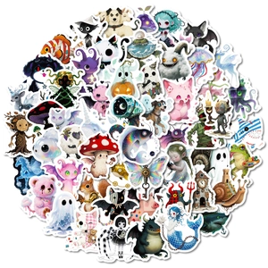 Set di 56 adesivi graffiti fantasy oscuri con disegni di cartoni animati bizzarri